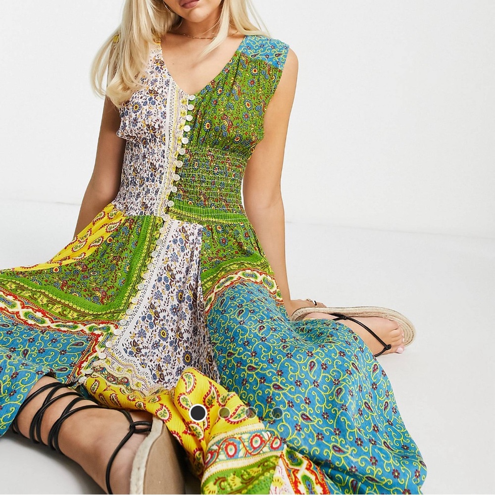 Patchwork Print Maxi Dress - image 6
